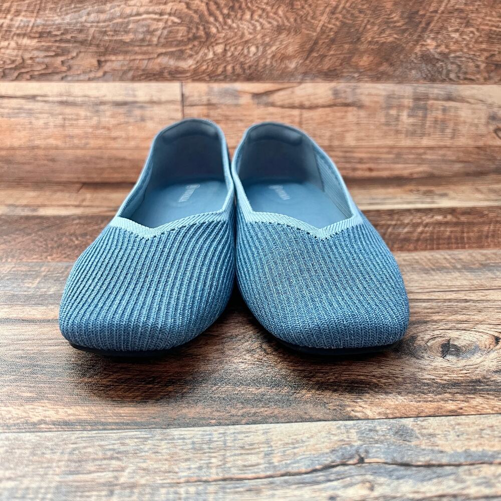 Vivaia Blue Margot 2.0 Square Toe Slip On V-Cut Flats Women's 42 US 10.5 Shoes - Picture 5 of 8
